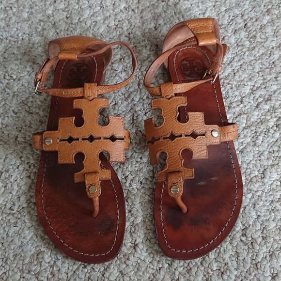 Tory Burch Phoebe Thong Ankle-Strap Sandals Size 7.5 - Picture 8 of 12